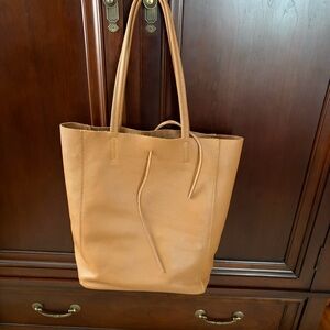 Chic Tan Leather Tote Bag